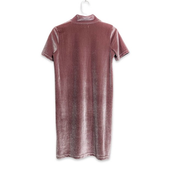 3 FOR $35! 📦 MADEWELL Velvet Mockneck Mini Shift Dress In Frosty Mauve XS - Picture 7 of 7
